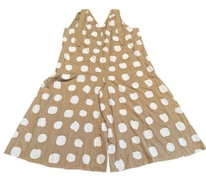 Ashley Stewart Wide Leg Jumpsuit Polka Dots Size 30/32 Beige & White New - Picture 1 of 9