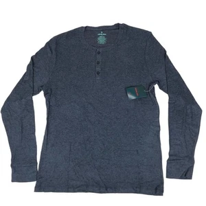 NEW Tommy John Lounge Henley Long Sleeve Shirt Pajama Top Blue Loungewear Mens M - Picture 1 of 5