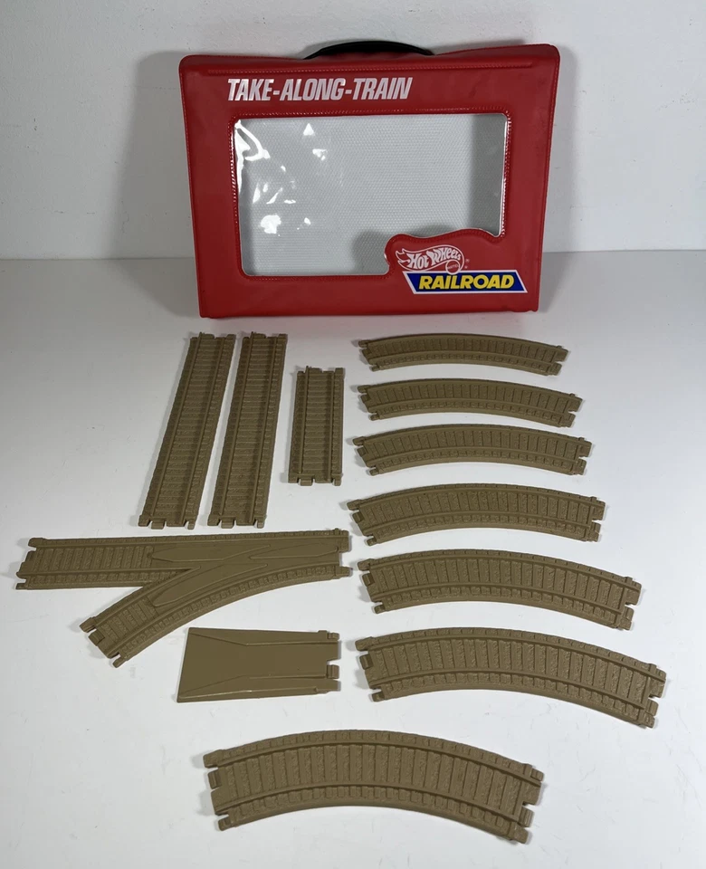 Hot Wheels Railroad 1983 1984 Take Along Train 12 Piece Track With C & O Case - Image 1 of 4