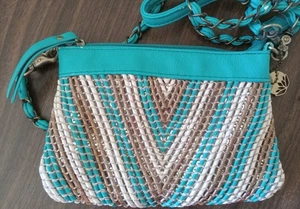 Big Buddah Retro Hippie Türkis Schulter klein/med Handtasche - Bild 1 von 19