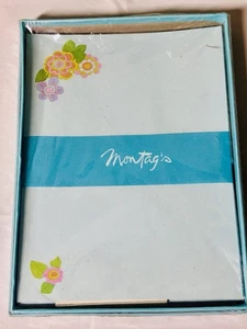 Montag’s Vintage Stationary Sealed Floral Blue Box Sprinkling Posies 12 Sheets - Picture 1 of 5