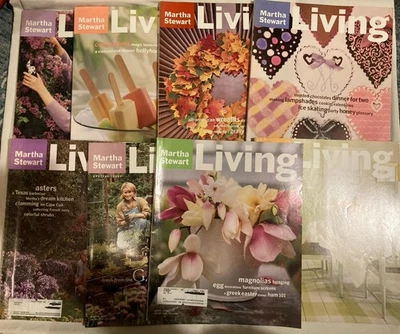 Lot 8 Martha Stewart Living Magazines 1996  Issues With Recipe Cards Foto 1 de 4