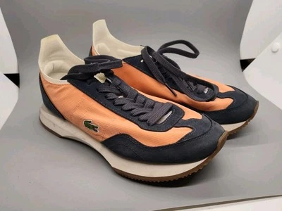 Lacoste Match Break Textile Leather Running Shoes Peach Navy Blue Size 6 EUC - Image 1 of 4