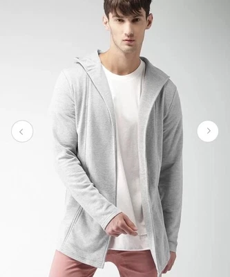 Forever 21 Sudadera con Capucha Hombre Mediana Larga Gris Calce Relajado Foto 1 de 4