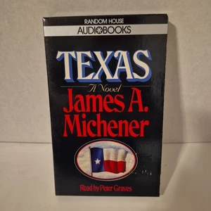 Texas by James A. Michener 1985, 2 Cassette, Abridged Read By Peter Graves - Picture 1 of 7
