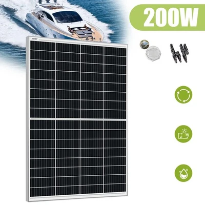 Solarmodul Solarpanel Monokristallin 12V 200W 200 Watt Solar 12 Volt Wohnmobil - Bild 1 von 4