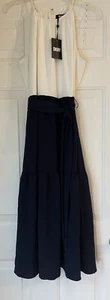 DKNY Women's Ivory/Navy Style DD3DM95 Size 8 Dress NWT - Picture 1 of 10