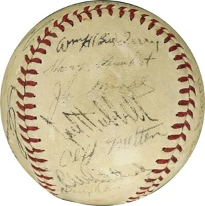 Rare Mel Ott, Joe Dimaggio, Boxing Legend James Braddock Signed Baseball PSA DNA - Picture 1 of 7