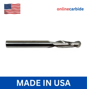 3/8" Solid Carbide End Mill – 2 Flute Ball Nose – CNC Milling USA Made - Picture 1 of 3
