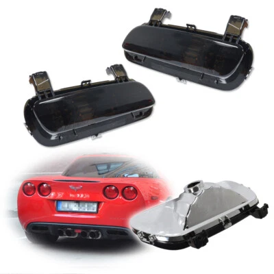 Juego de luces de reversa de respaldo de lente negra ahumada para Chevrolet Corvette C6 2005-2013 Foto 1 de 4