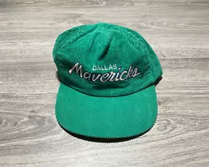 Vintage Sports Specialties Dallas Mavericks Script Cord Corduroy StrapBack Hat - Picture 1 of 8