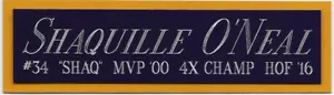 SHAQUILLE O'NEAL LAKERS NAMEPLATE FOR AUTOGRAPHED Signed Basketball-JERSEY-PHOTO - Picture 1 of 4