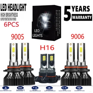 For 2010 Dodge Charger Combo 6x LED Headlight Bulbs Hi/Low Beam Fog Light 6000K - Picture 1 of 18