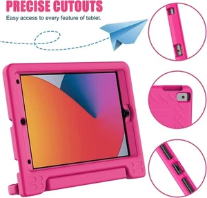 Kids Case for iPad 10.2" 9th 8th 7th Gn Case Cover Handle Stand Shockproof - Picture 1 of 4