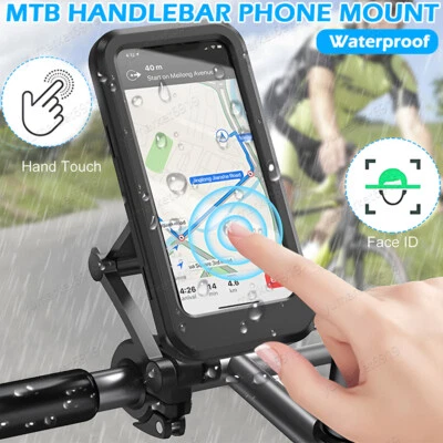 Waterproof Motorcycle Bicycle MTB Handlebar Phone Mount Bike Cell Phone Holder - Image 1 of 4