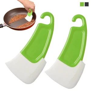 2 Pack Silicone Pan Scraper Kitchen Utensil Cleaning Spatula Cooking Baking Tool - Picture 1 of 1