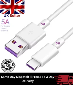 Type C USB C Charger Cable Extra Long Samsung Fast Charging Lead 1m 2m 3m - Picture 1 of 15