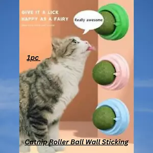 Catnip Wall Rotatable Catnip Roller Ball Wall Sticking for Cats Lick Healthy - Picture 1 of 5