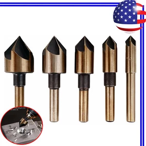 Set 5 pezzi punte svasate HSS - angolo di smusso 82° per metallo, legno e plastica - Foto 1 di 16
