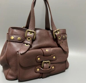 J&M Davidson Leder Tasche Handtasche Damen Braun Gold Original - Bild 1 von 10