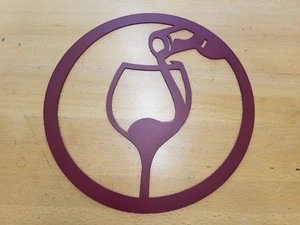 Weinglas Flasche Metall Wandbild Plasmaschnitt Wohndeko Geschenkidee  - Bild 1 von 1