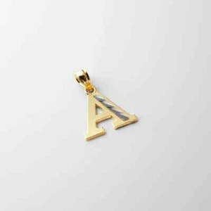 14kt White Or Yellow Gold Mens Womens Initial Alphabet A Pendant Small Tiny - Picture 1 of 3