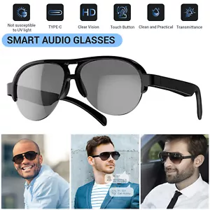 Smart Glasses Wireless Sunglasses Music Stereo Headset Audio Speaker Handsfree - Picture 1 of 20