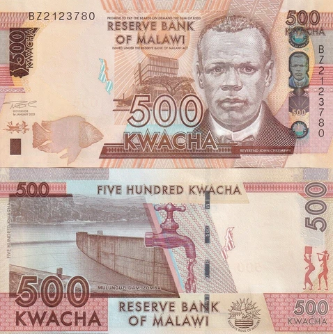 Malawi 500 Kwacha 2021 P 66 UNC Cover