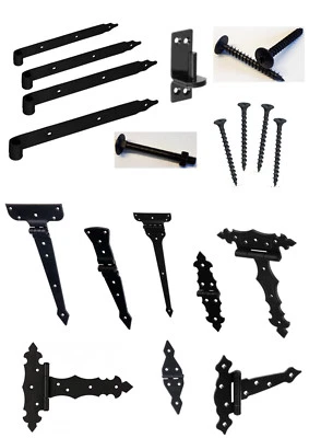 MARKENLOS Beschläge Ladenband schwarz Kloben Torband Scharnier Werfgehänge Kistenband