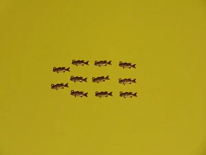 Lote de 11 dijes de latón para peces/carpas de 15 mm x 6 mm NOS - Imagen 1 de 10