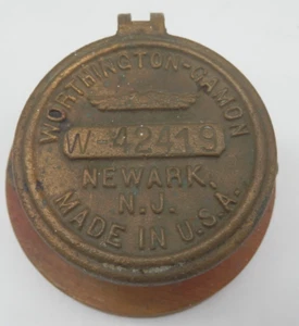 Worthington Gamon Brass Water Meter Cover Newark New Jersey Vintage - Picture 1 of 8