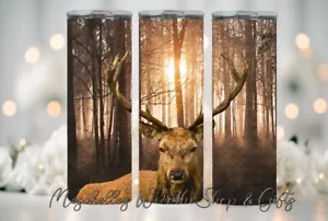 3D Deer In Woods Insulated 20oz Skinny Travel Tumbler - Picture 1 of 1