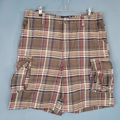 Pantalones Cortos Carga Duck Head Para Hombre Calce Regular Tiro Alto Marrón A Cuadros Talla 34 Foto 1 de 4