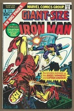 🔥GIANT-SIZE IRON MAN #1*MARVEL, 1975*GIL KANE*FRANK GIACOIA*X-MEN*AVENGERS*VF-*
