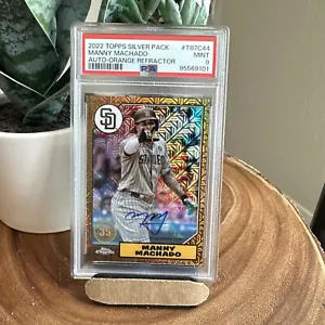 2022 Topps Chrome Orange Mojo Refractor Auto 15/25 MANNY MACHADO PSA9 - Picture 1 of 3