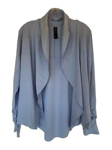 Yogalicious Jacket Blue Athleisure Yoga Gym Open Front Supersoft  Pockets Medium - Picture 1 of 12