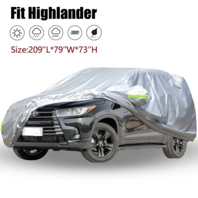 For Toyota Highlander Car Cover Outdoor Waterproof Sun All Weather Protection - Image 1 of 4