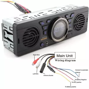 Universal 1 Din 12V In-Dash Car Radio Audio Player Built-In 2 Speaker Stereo MP3 - Picture 1 of 11