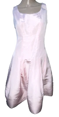 Oscar de la Renta Vintage Light Pink Cocktail A Line Flare Silk Dress US 0 2 - Image 1 of 2