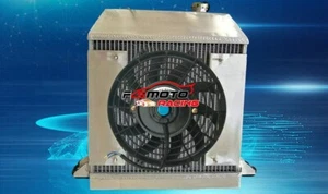 Aluminum Radiator+Fan+Shroud FIT FOR 1954-1968 67 66 65 Morgan Plus 4 Four 2.1L - Imagen 1 de 7