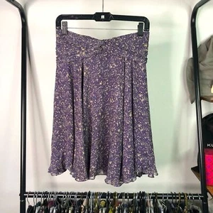 Z Spoke by Zac Posen New York 100 % Seide ausgestellter Volantrock - Bild 1 von 7