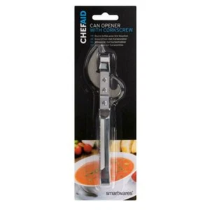 Chef Aid Can Opener with Corkscrew for Bottles Silver - Picture 1 of 1