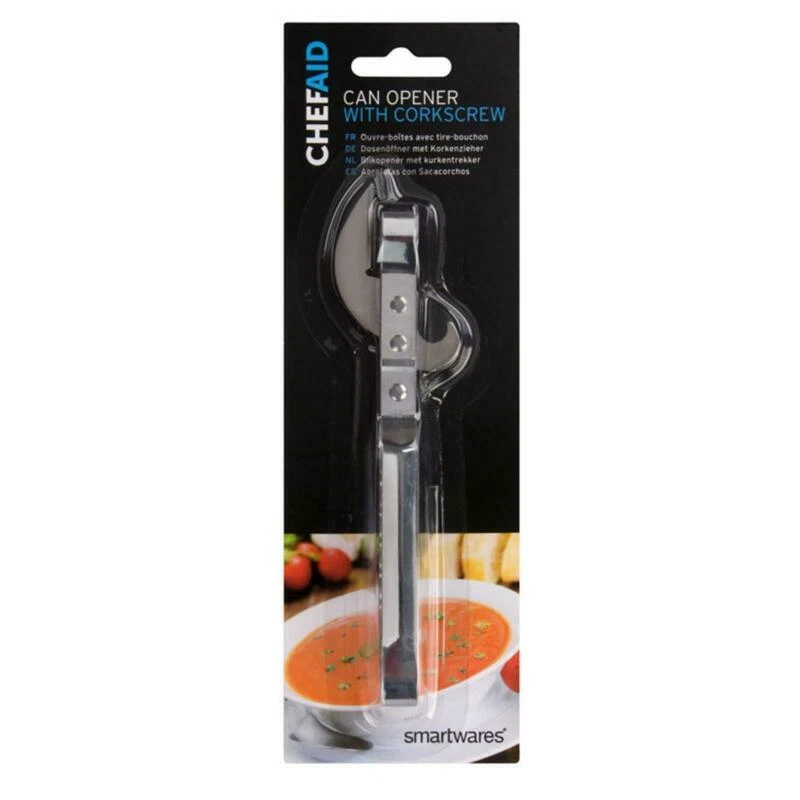 Chef Aid Can Opener with Corkscrew for Bottles Silver - Image 1 of 1