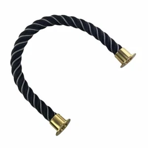 Cuerda de barrera Softline negra de 40 mm desparasitada en gris x 1 m c/w extremos de copa de latón - Imagen 1 de 4