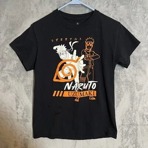 Naruto Shippuden Uzumaki T-Shirt Mens Small Uzumaki Line Art Black Anime - Picture 1 of 6