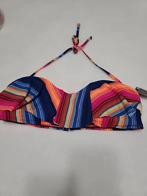 Top de bikini multicolor NO BORDER NUEVO CON ETIQUETAS CON VOLANTES; TALLA JUNIOR. XL  Foto 1 de 4