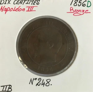 10 CENTIMES NAPOLEON III - 1856 D - Pièce de Monnaie en Bronze // TTB - Picture 1 of 2