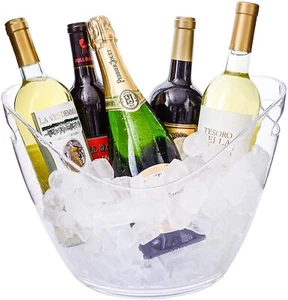 Raincol Ice Bucket Clear Acrylic 8 Liter Tub Wine Cooler for Parties Bars  - Picture 1 of 8