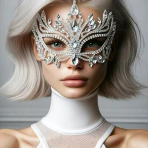 Sexy Women Eye Face Mask Ball Eyewear Masquerade Rhinestone COS Party makeup - Picture 1 of 6