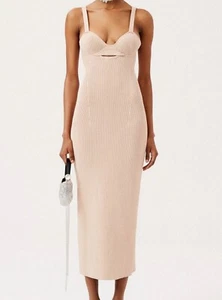 MAGDA BUTRYM Beige Knit Body-Con Dress in size 8 UK (FR 36) - Picture 1 of 12